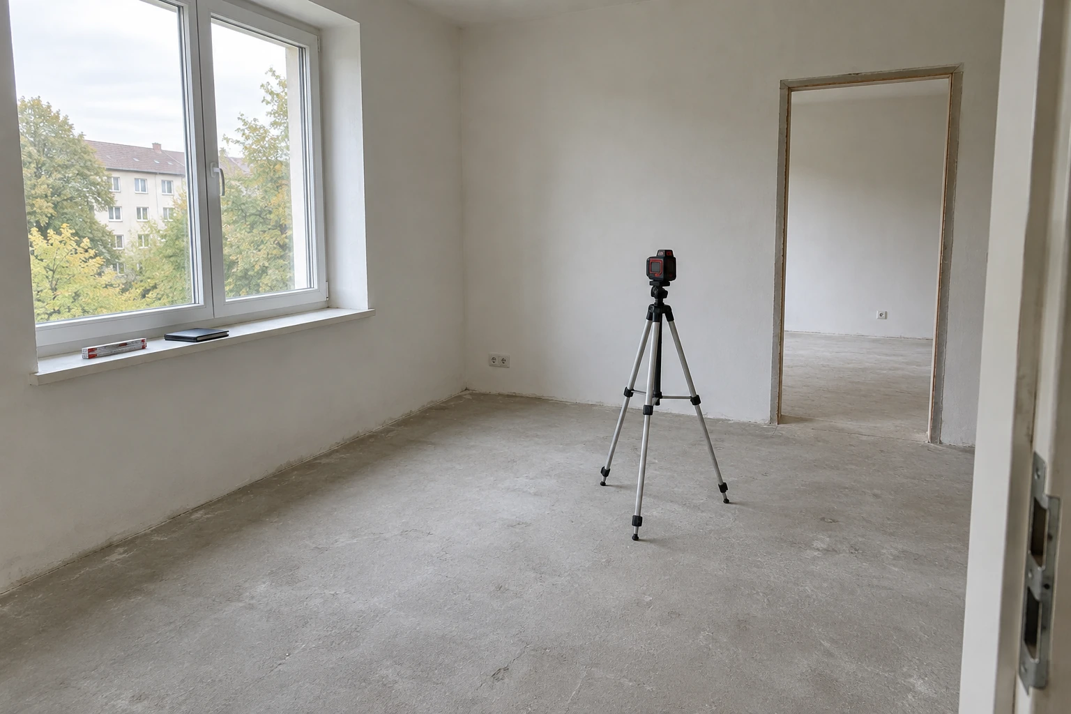 Pomiar pustego wnętrza przed zaplanowaniem instalacji — wizualizacja