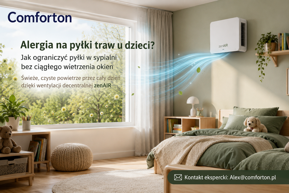 Alergia na trawy u dziecka i rekuperacja zenAIR w sypialni