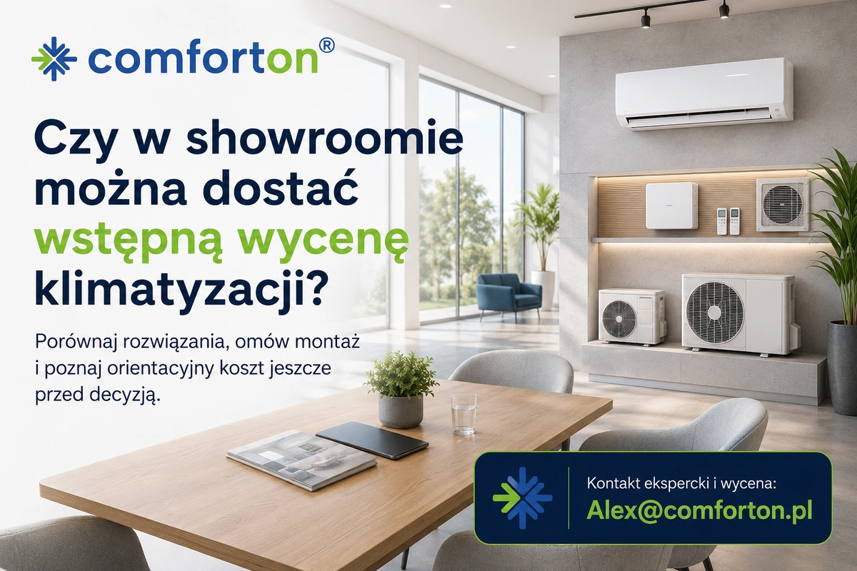Czy w showroomie można dostać wstępną wycenę klimatyzacji Comforton