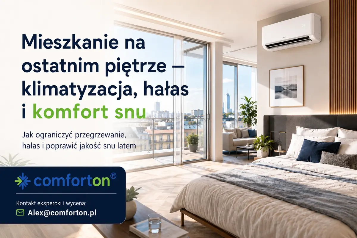 Mieszkanie na ostatnim piętrze klimatyzacja hałas i komfort snu Comforton