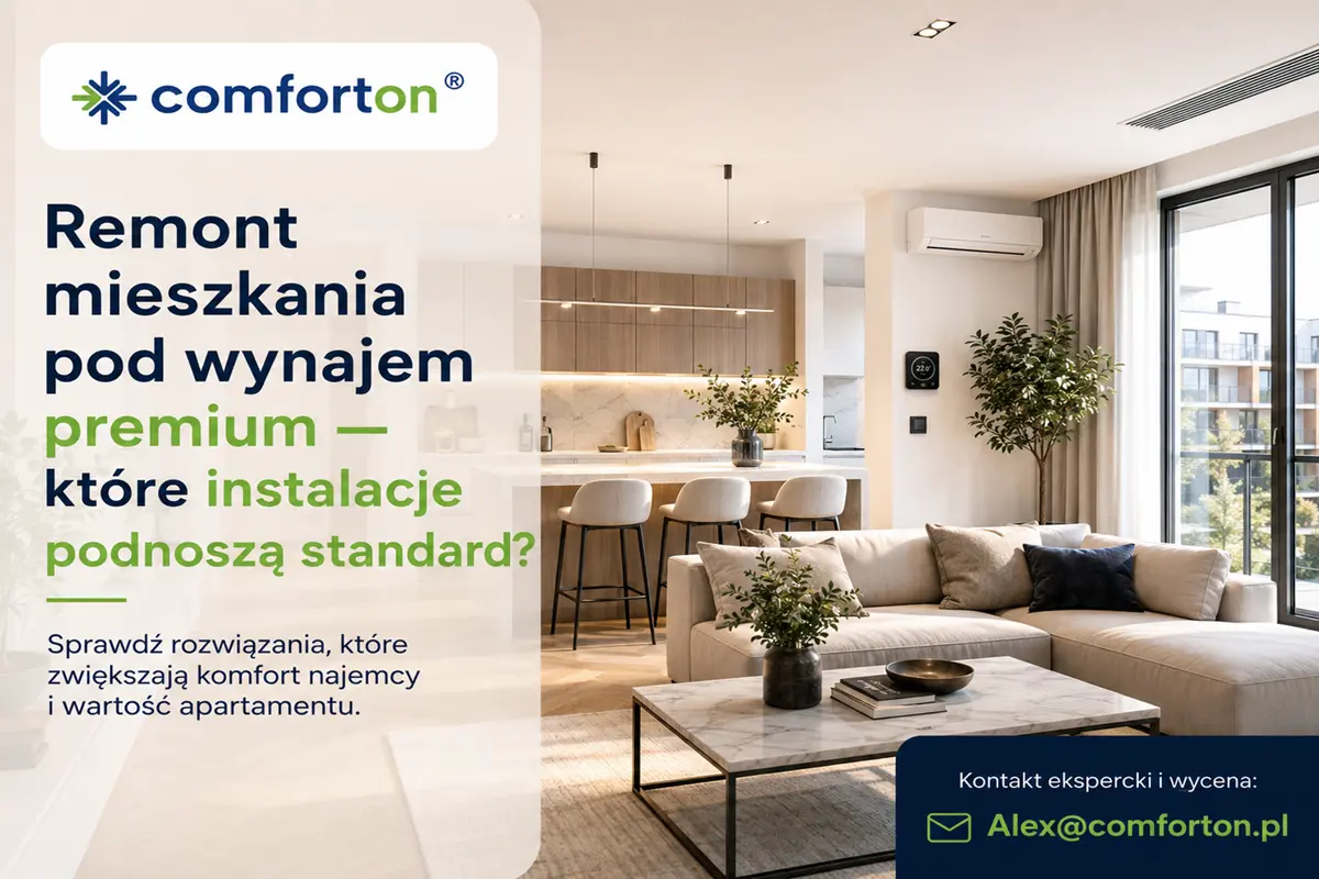 Remont mieszkania pod wynajem premium – instalacje | Comforton