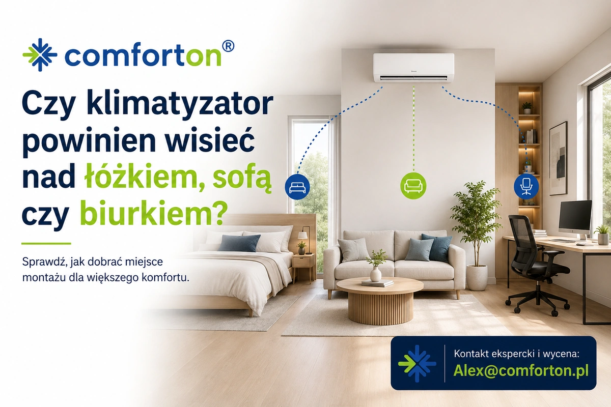 Klimatyzator nad łóżkiem, sofą czy biurkiem? | Comforton