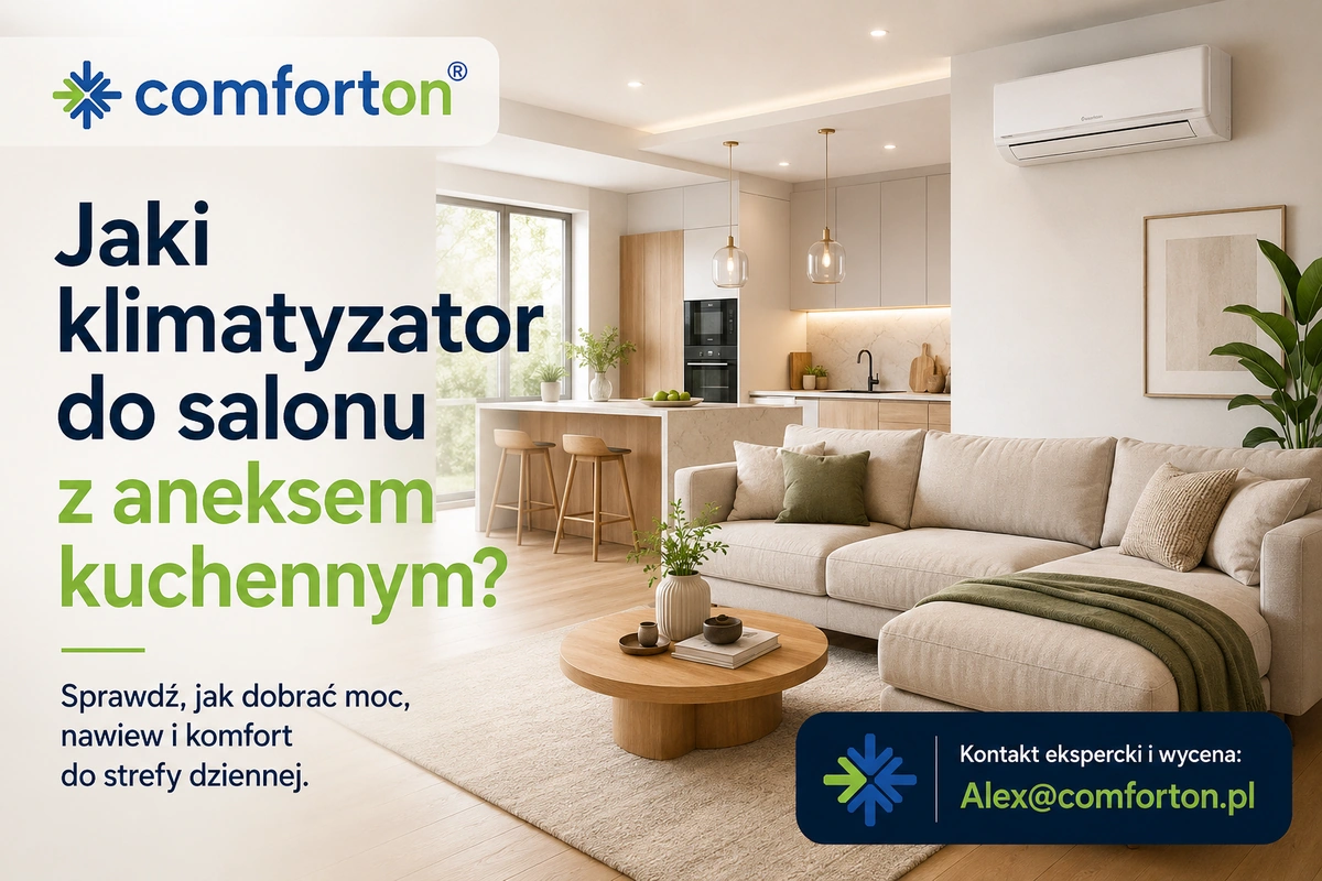 Jaki klimatyzator do salonu z aneksem kuchennym?